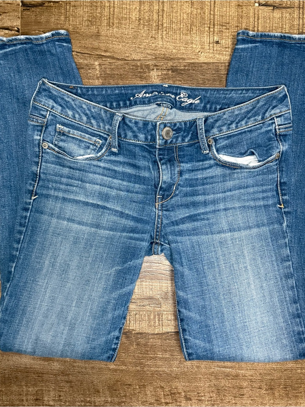 American Eagle Outfitters Women's Light Blue Skinny Jeans
